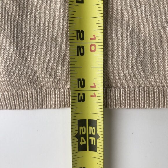 Ruby Rd. Women’s Embellished V neck 3/4 Sleeve Glacé Buff Sweater Small NWT - Picture 7 of 14